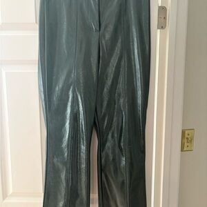 7 For All Mankind Glossy Vinyl Dark Green Pants. St Patrick’s & spring color